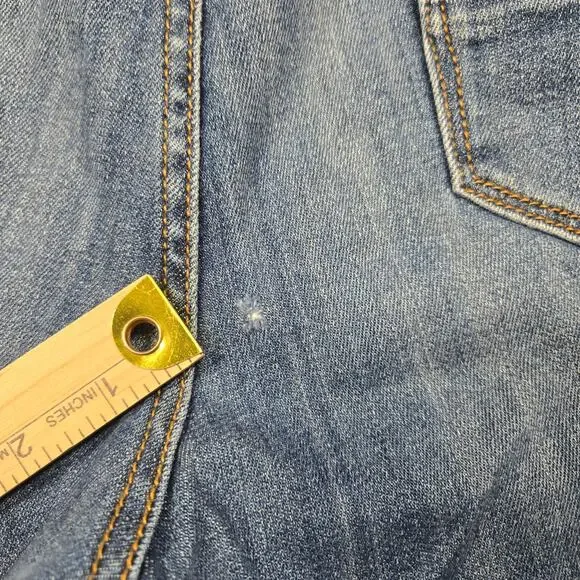 Driftwood Colette Jeans Floral Embroidered 31 (34x30) Raw Hem Denim READ - Picture 11 of 12